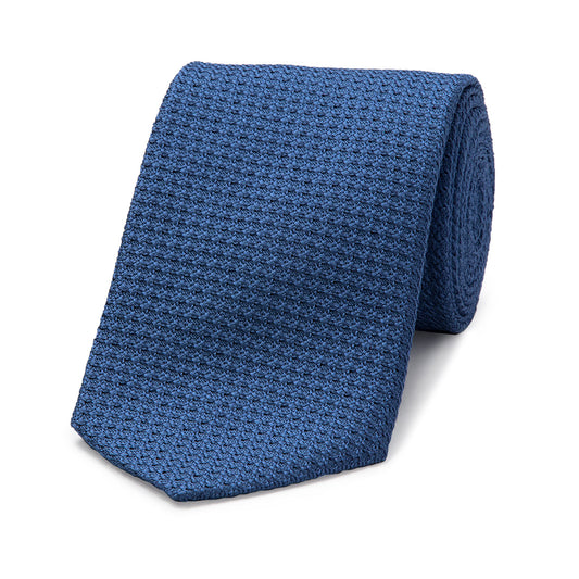 Plain Silk Grenadine Tie in Bright Blue