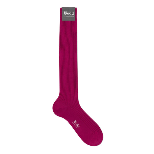 Cotton Long Socks in Bright Pink