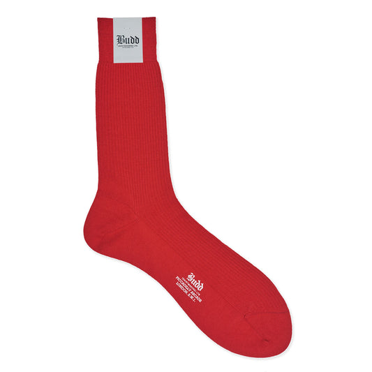 Plain Wool Short Socks in Indies Red