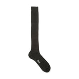 Cashmere and Silk Long Socks in Dark Grey