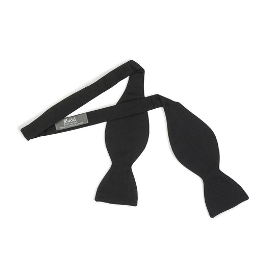 Plain Faille Self Tie Adjustable Thistle Bow Tie in Black