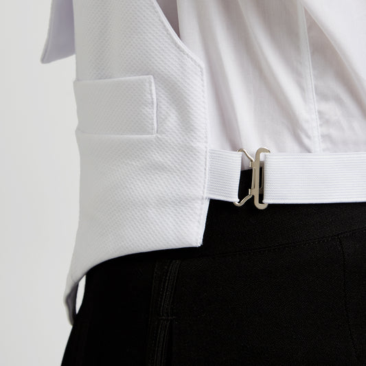 White Tie Marcella Waistcoat in White buckle detail
