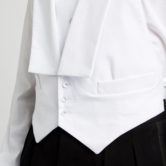 White Tie Marcella Waistcoat in White detail