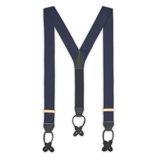 Plain Barathea Braces with Button in Midnight