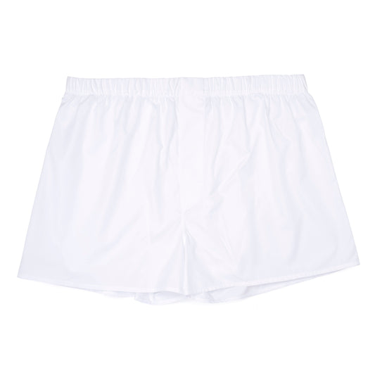 Plain Cotton Classic Boxer Shorts in White