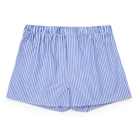 Exclusive Budd Stripe Classic Boxer Shorts in Edwardian Blue