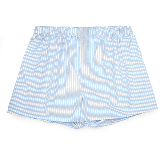 Exclusive Budd Stripe Classic Boxer Shorts in Sky Blue