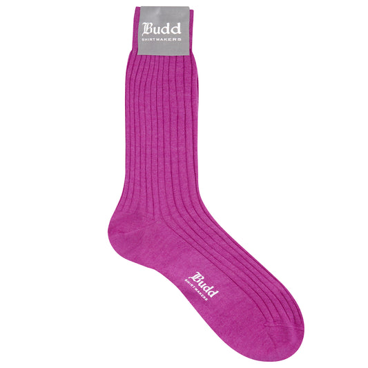 Cashmere and Silk Short Socks in Bright Pink