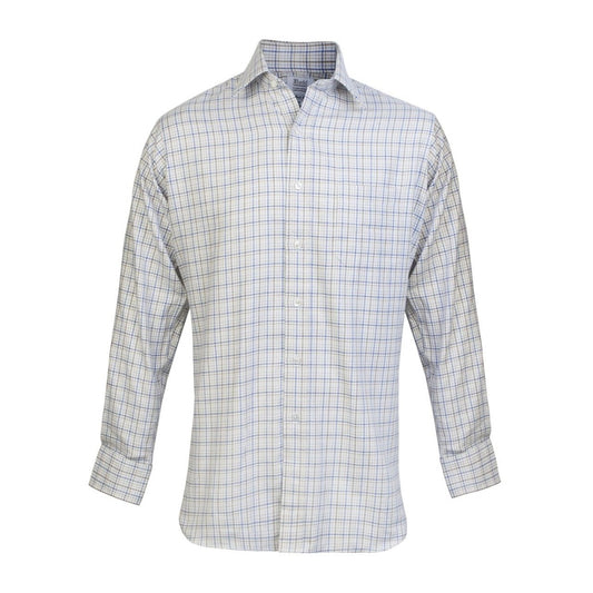 Rural Check Cotton and Cashmere in Blue Front
