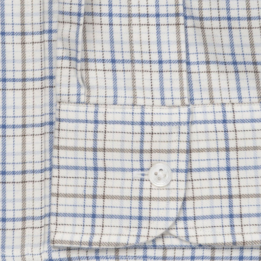 Rural Check Cotton and Cashmere in Blue Cuff