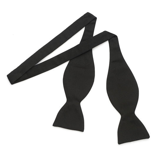 Faille 2.5" Thistle Bow Tie in Black