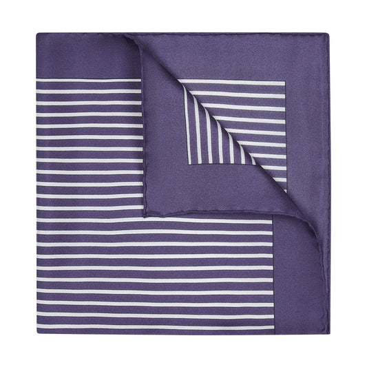 Exclusive Budd Stripe Pocket Square in Navy