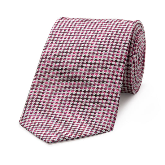 Diced Check Woven Tie in Pink