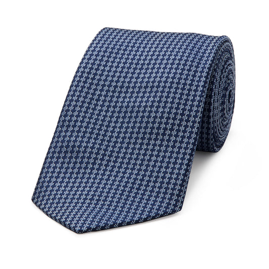 Diced Check Woven Tie in Royal