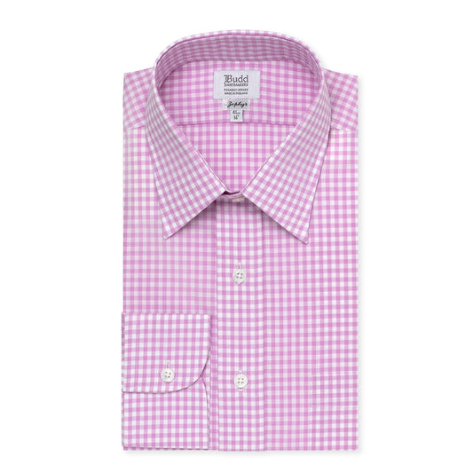 Classic Fit Check Zephyr Button Cuff Shirt in Lilac