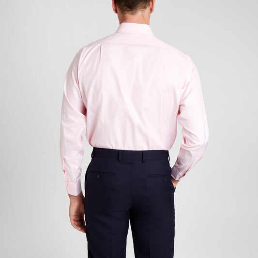 Classic Fit Puppytooth Fine Twill Button Cuff Shirt in Pink on model back