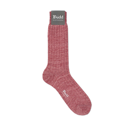 Plain Linen Short Socks in Pink
