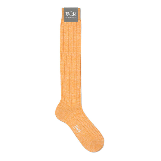 Plain Linen Long Socks in Giallo Oro