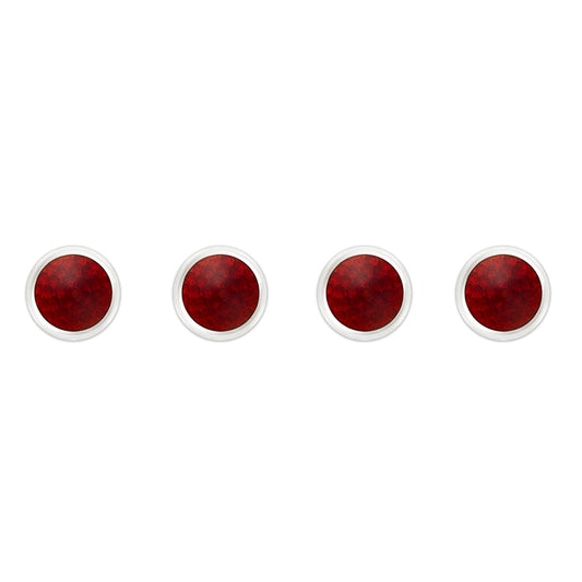 Hammered Cloisonné Studs in Red