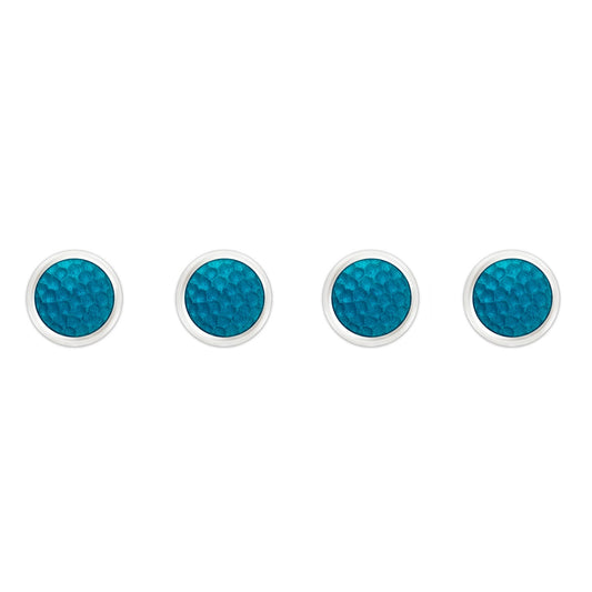 Hammered Cloisonné Studs in Turquoise