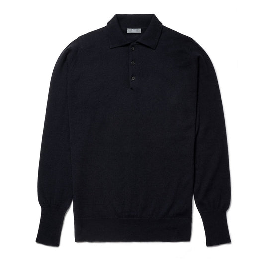Plain Wool Sports Shirt in Black
