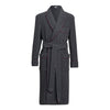 Plain Cashmere and Wool Dressing Gown in Charcoal and Wine