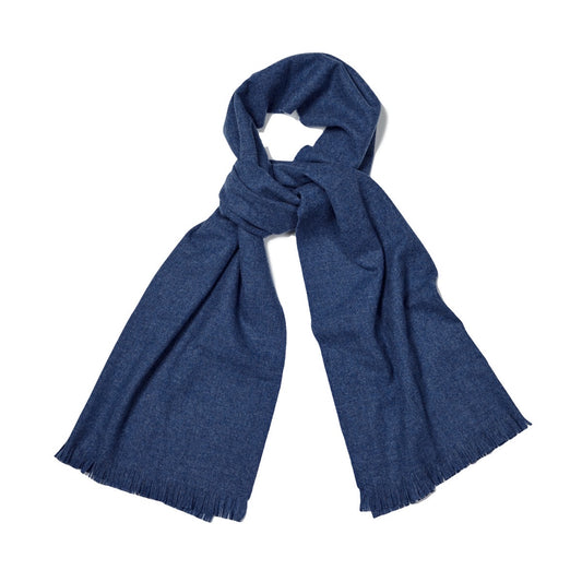 Plain Escorial Natural Finish Lightweight Scarf in Blue Jay
