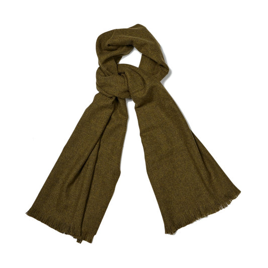 Plain Escorial Natural Finish Lightweight Scarf in Moss