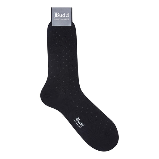 Polka Dot Cotton Short Socks in Black and Grey