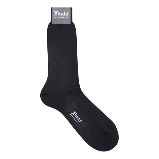 Plain 100% Silk Short Socks in Black