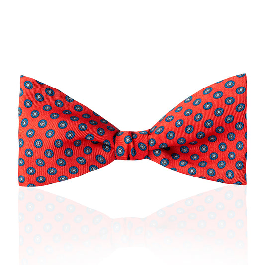 Motif Foulard Silk Thistle Bow Tie in Red