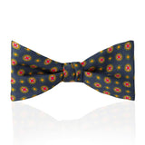 Foulard Silk Thistle Bow Tie in Navy, Red, Yellow and Green