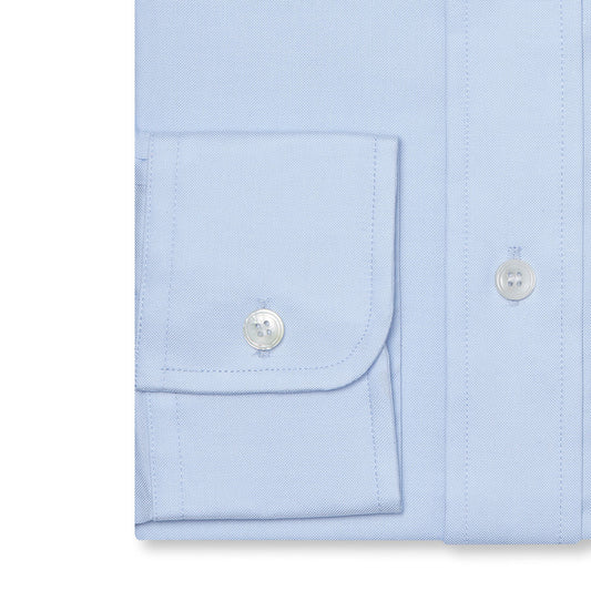 Tailored Fit Button Down Oxford Shirt in Sky Blue Cuff