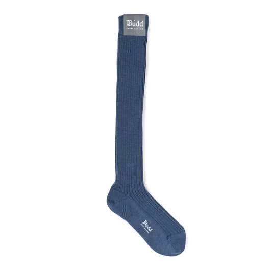Hunter Rib Wool Long Socks in Blue
