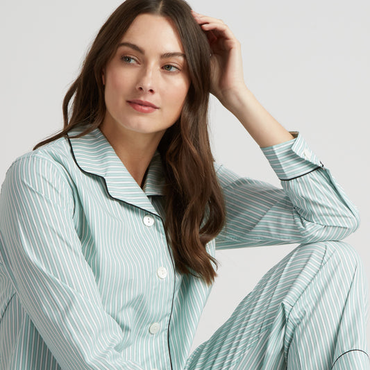 Exclusive Budd Stripe Women's Pyjamas in Mint