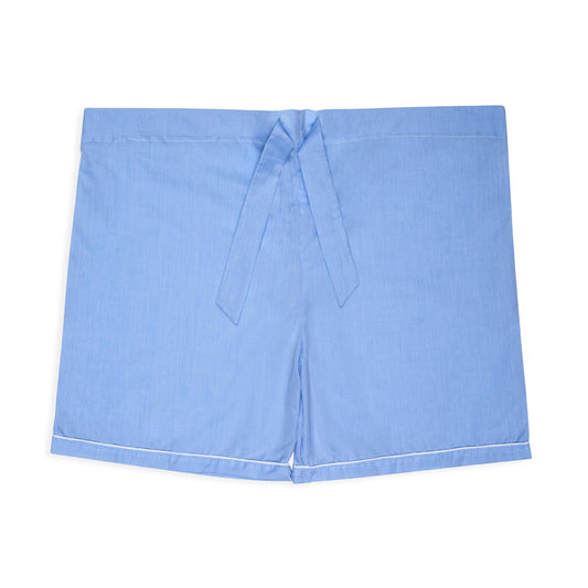 Charlie Plain Cotton Pyjama Short Set in Sky Blue Bottom