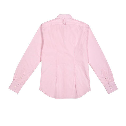 Frank Striped Cotton Pleated Shirt in Pink Back