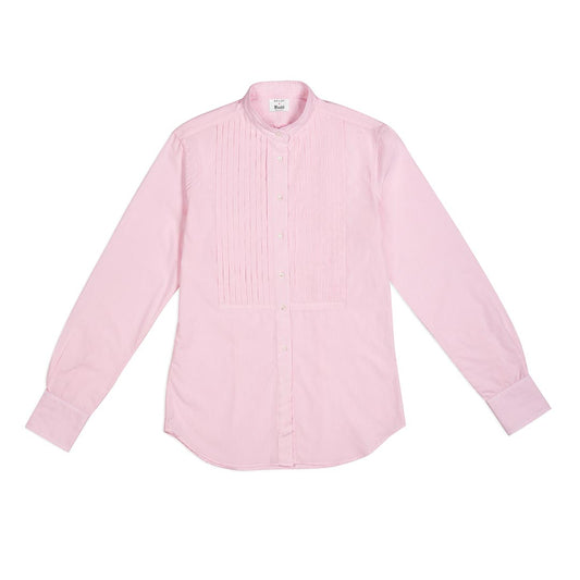Frank Striped Cotton Pleated Shirt in Pink