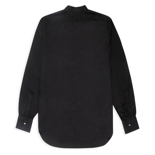 George Plain Silk Neck Band Dress Shirt in Black Back