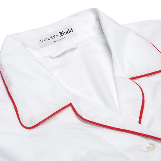Kitty Plain Cotton Nightshirt in White Collar