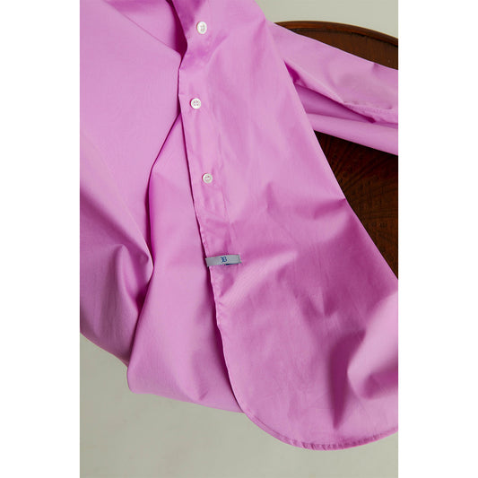Grandad Superpoplin Button Cuff Shirt in Sugar Pink Detail Shot