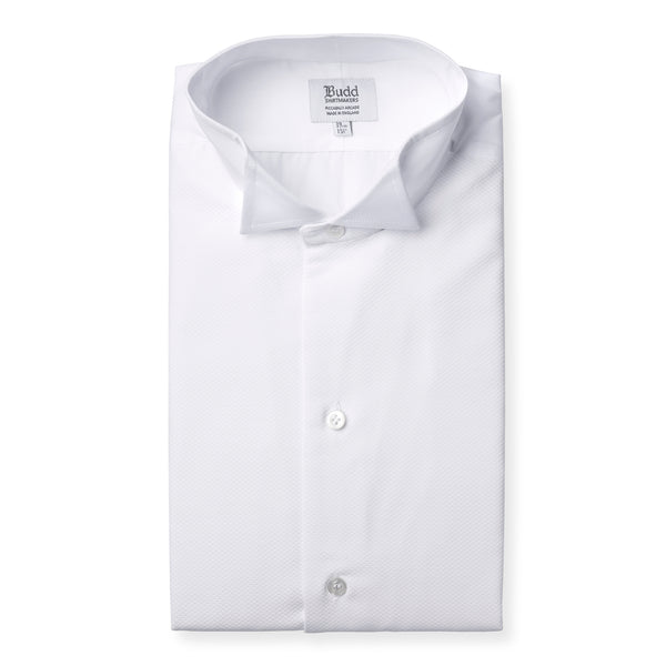 Marcella Double Cuff Wing Collar Dress Shirt in White