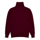 Plain Cashmere Roll Neck Jumper in Claret
