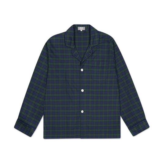 Tartan Classic Check Cotton Pyjamas in Navy and Green Shirt