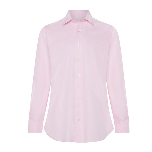 Classic Fit Puppytooth Fine Twill Button Cuff Shirt in Pink