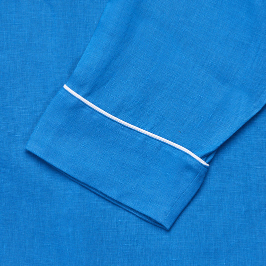 Exclusive Plain Linen Nightshirt in Cobalt