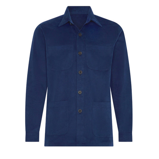 Cotton Twill Chore Jacket in Blue