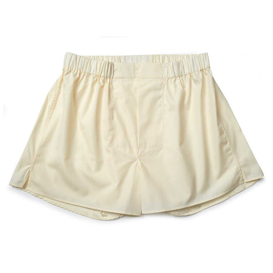 Plain Cotton Chairman Boxer Shorts in Cream