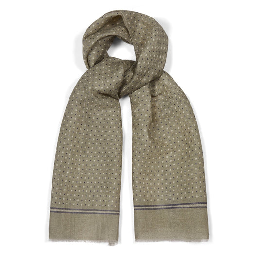 Duo Dot Linen and Cotton Scarf in Sage