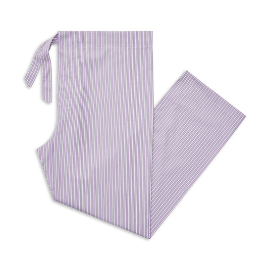 Exclusive Budd stripe cotton pyjama bottoms in lilac